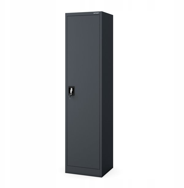 Biurowa szafa metalowa na akta ALEX, 450 x 1850 x 400 mm, antracyt