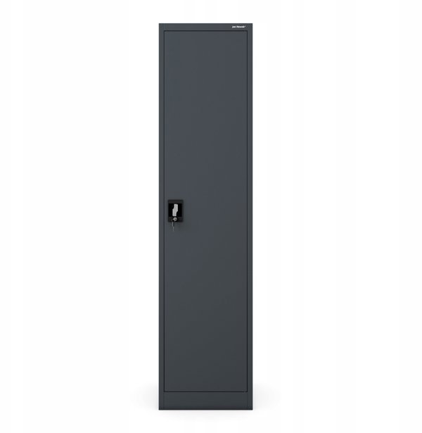 Biurowa szafa metalowa na akta ALEX, 450 x 1850 x 400 mm, antracyt