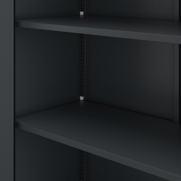 Biurowa szafa metalowa na akta ALEX, 450 x 1850 x 400 mm, antracyt