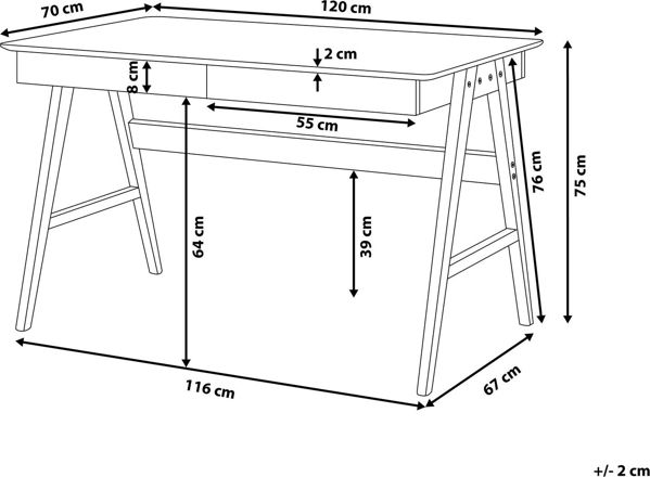 Γραφείο Beliani Sheslay Καφέ 120 cm x 70 cm 8279320 4251682226134