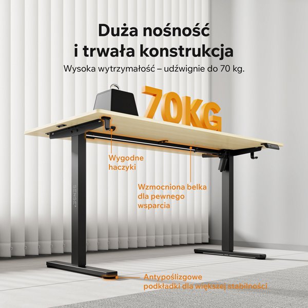Γραφείο SENSE7 NOJO LIGHT Πεύκο - Μαύρο 140x70 εκ.
