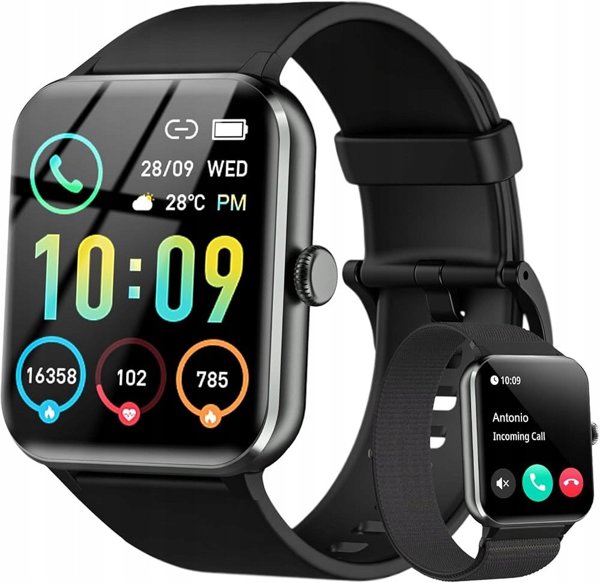 Blackview R50 1.85-inch TFT HD 350mAh Battery 24-hour SpO2 Detection + Heart Rate Monitoring Calls and SMS notification Black BVR50-B (6931548317517)