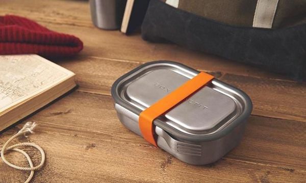 Black & Blum Μεταλλικό Lunch Box L με Πιρούνι, Πορτοκαλί BLACK+BLUM