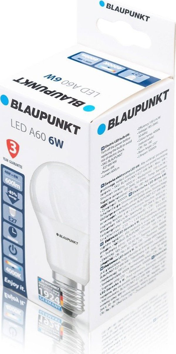 Σετ 4 τεμαχίων - Blaupunkt Λάμπες LED E27 6W φυσικό χρώμα
