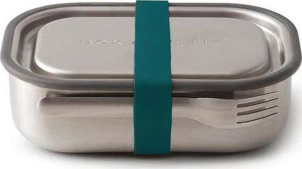 Black & Blum Lunch box stalowy L z widelcem, morski BLACK+BLUM