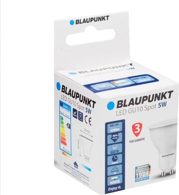 Blaupunkt Σετ 4 τεμαχίων - Blaupunkt Λάμπες LED GU10 5W WW θερμό λευκό χρώμα