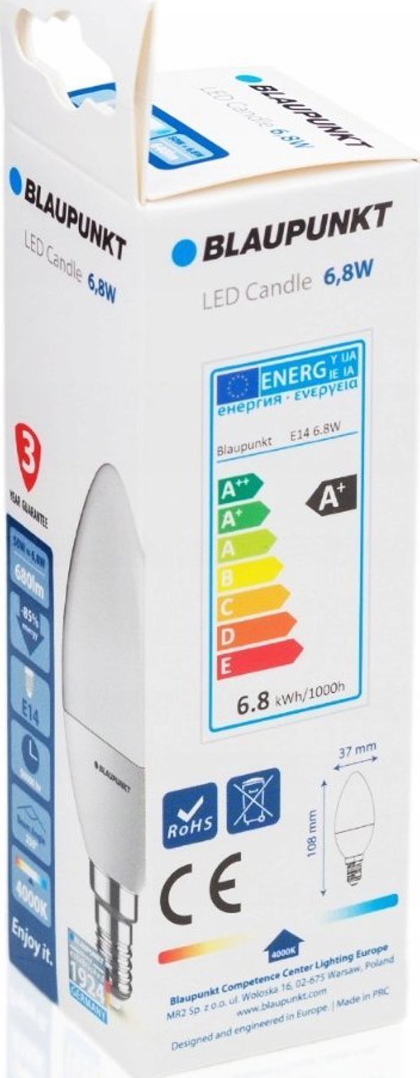 Blaupunkt Blaupunkt Λάμπα LED E14 595lm 7W 4000K 4τμχ