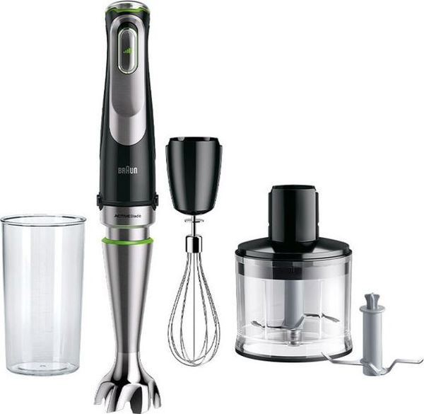 Braun MultiQuick 9 MQ 9135 XI Μπλέντερ Χειρός με Turbo, Λειτουργία Pulse & Δοχείο Κοπής, 3 Ταχύτητες, Μαύρο/Ασημί