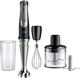 Braun MultiQuick 9 MQ 9135 XI Μπλέντερ Χειρός με Turbo, Λειτουργία Pulse & Δοχείο Κοπής, 3 Ταχύτητες, Μαύρο/Ασημί