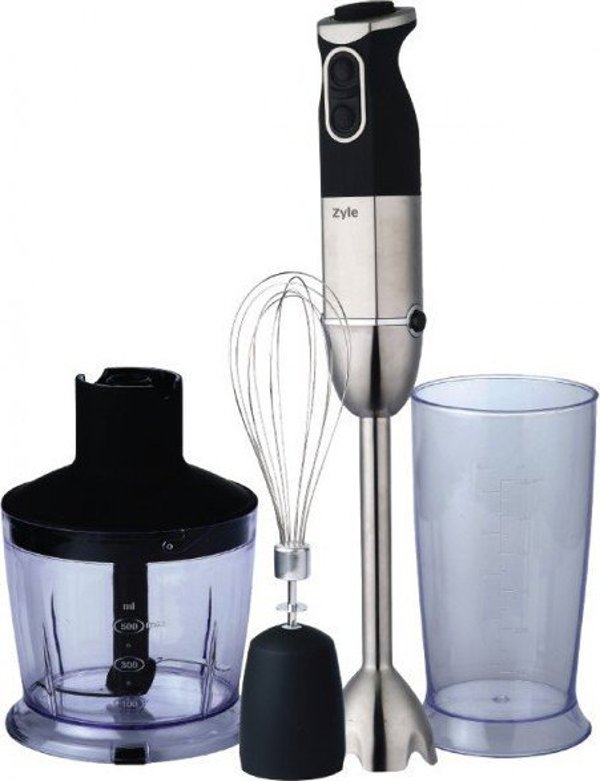 Μπλέντερ Zyle Blender χειρός με 6 τιτανένιες λεπίδες 1000 W + χτυπητήρι και κόφτης ZYLE ZY8225BL