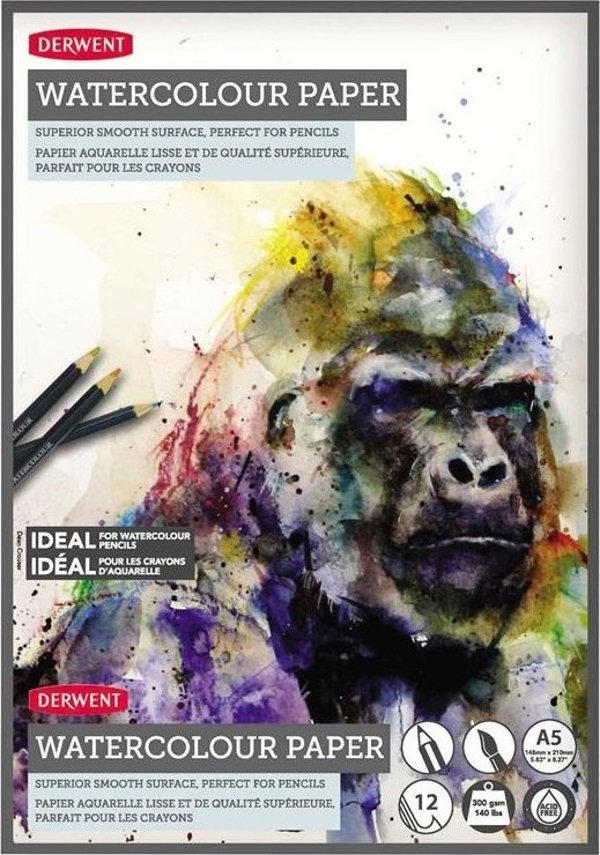 Derwent Μπλοκ Ακουαρέλας Watercolor Pad A5, 300g, 12 Φύλλα