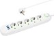 Blow 98-229# Καλώδιο επέκτασης δικτύου ps-520 5-υποδοχές 3xusb 2m λευκό 2x1mm