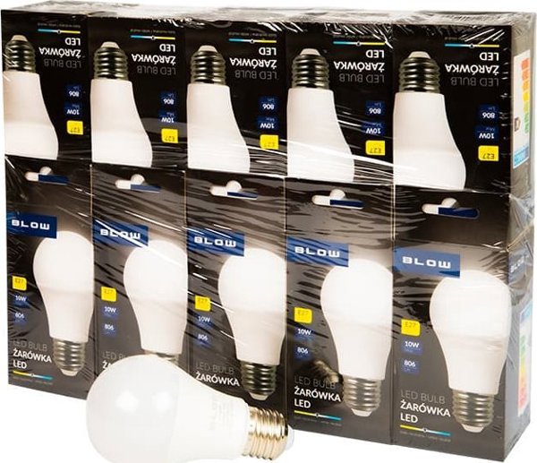 Blow 87-430# Λάμπα LED E27 10W A60 230V ουδέτερο.10τμχ