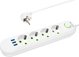 Blow 98-225# Καλώδιο επέκτασης δικτύου ps-450 4-υποδοχές 3xusb 5m λευκό 2x1mm