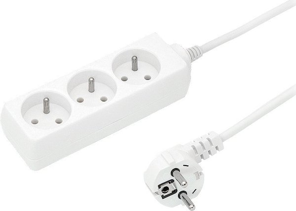 Blow PS-370 Καλώδιο Επέκτασης Ρεύματος με Γείωση, 3 Πρίζες, 5m, 3x1.5mm, Λευκό
