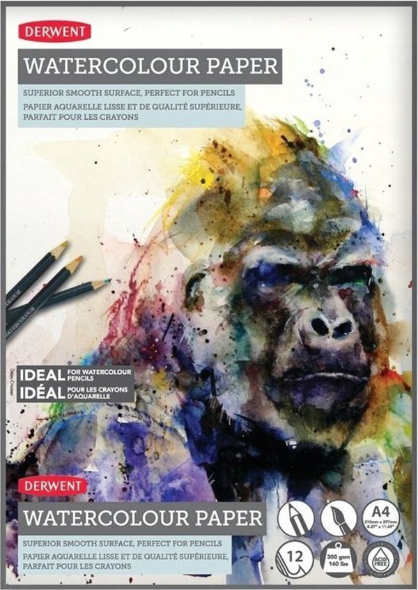 Derwent Μπλοκ Ακουαρέλας Watercolor Pad A4 300g, 12 Φύλλα, Λευκό