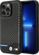 BMW Etui BMW BMHCP14L22NBCK iPhone 14 Pro 6,1" μαύρο/μαύρο Δέρμα Carbon
