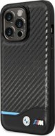 BMW Etui BMW BMHCP14L22NBCK iPhone 14 Pro 6,1" μαύρο/μαύρο Δέρμα Carbon