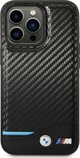 BMW Etui BMW BMHCP14L22NBCK iPhone 14 Pro 6,1" μαύρο/μαύρο Δέρμα Carbon