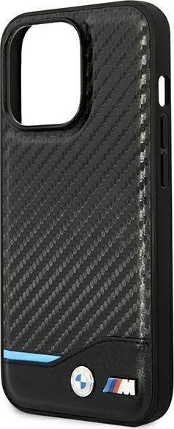 BMW Etui BMW BMHCP14L22NBCK iPhone 14 Pro 6,1" μαύρο/μαύρο Δέρμα Carbon