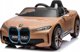 BMW Toy Car BMW i4 με μπαταρία για παιδιά Gold + Δωρεάν εκκίνηση + EVA + Eco-leather + Audio LED + Τηλεχειριστήριο 13422974 5903864955927
