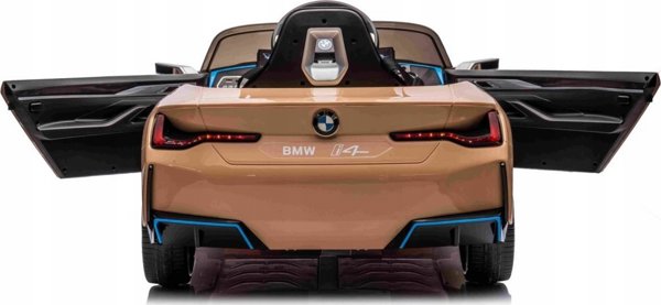 BMW Toy Car BMW i4 με μπαταρία για παιδιά Gold + Δωρεάν εκκίνηση + EVA + Eco-leather + Audio LED + Τηλεχειριστήριο 13422974 5903864955927