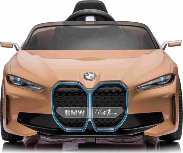 BMW Toy Car BMW i4 με μπαταρία για παιδιά Gold + Δωρεάν εκκίνηση + EVA + Eco-leather + Audio LED + Τηλεχειριστήριο 13422974 5903864955927