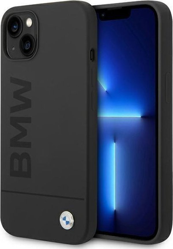 BMW Θήκη BMW BMHMP14MSLBLBK iPhone 14 Plus 6,7" μαύρη/μαύρο σκληρή θήκη Σιλικόνη Υπογραφή Λογότυπο Magsafe