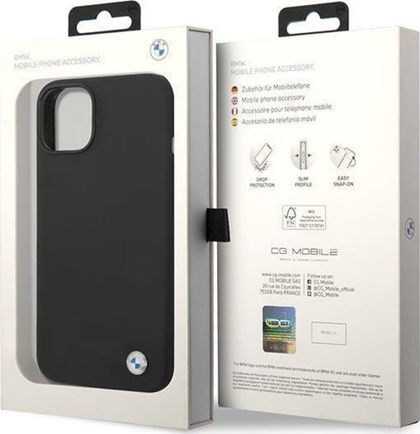 Θήκη BMW BMHCP14MSILBK iPhone 14 Plus 6,7" μαύρο/black Silicone Metal Logo