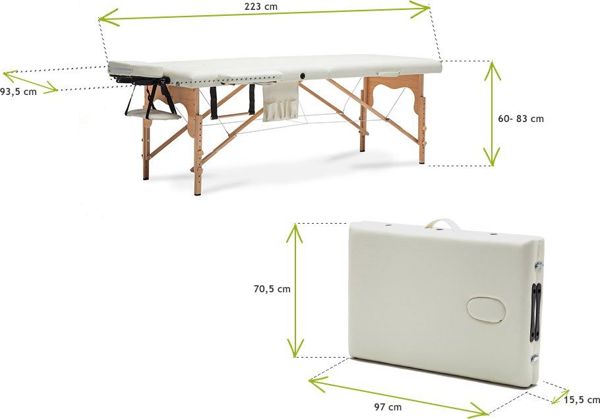 Bodyfit Κρεβάτι μασάζ 2 τμημάτων ξύλινο XXL (578)