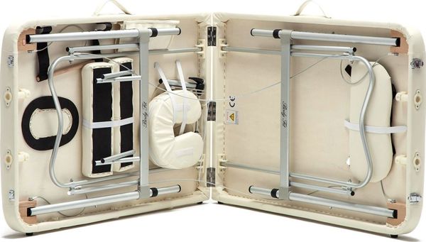 Bodyfit Κρεβάτι μασάζ αλουμινίου 2 τμημάτων μπεζ XXL (552)