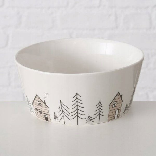 Boltze Μπολ με χειμερινό μοτίβο δέντρων HOMEWOOD, Ø15 cm