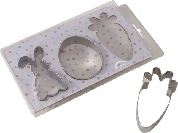 Boltze Σετ 3 Μεταλλικά Καλούπια για Μπισκότα Πάσχα: Λαγουδάκι, Αυγό, Καρότο