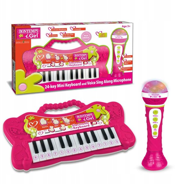 Bontempi BONTEMPI μίνι πληκτρολόγιο και μικρόφωνο καραόκε, 602172 14234147 47663319353