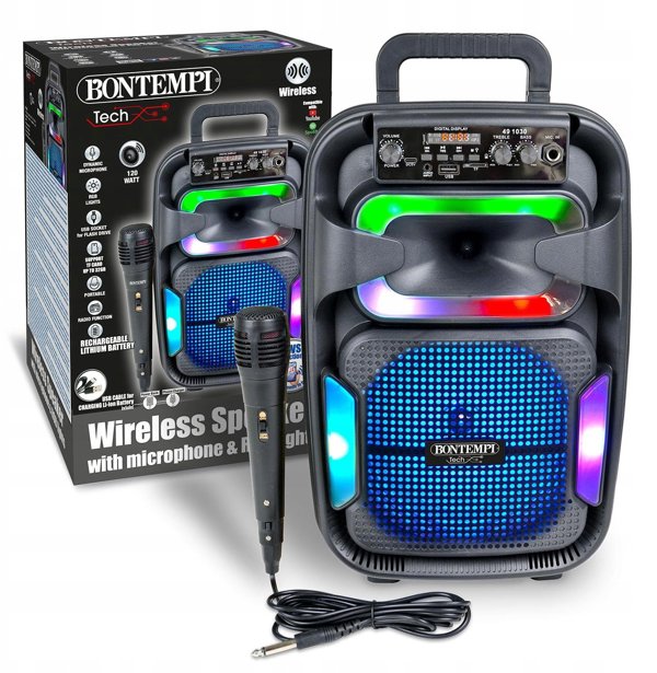 Bontempi BONTEMPI TECH ασύρματο ηχείο με μικρόφωνο & φώτα RGB, 491030