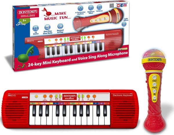 Bontempi BONTEMPI μίνι πληκτρολόγιο και μικρόφωνο καραόκε, 602120 14234103 47663319346