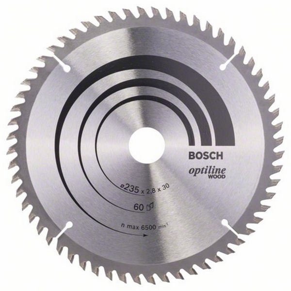 Bosch Δίσκος πριονιού Optiline Wood 235 x 30mm 60z (2608641192)