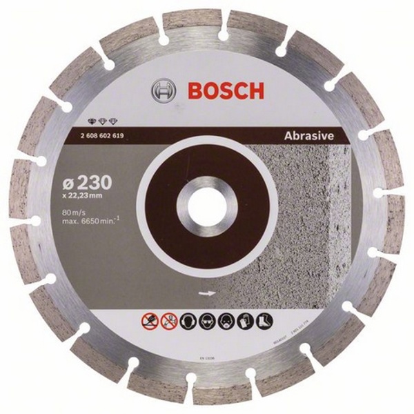 Διαμαντένιος δίσκος κοπής Bosch STANDARD FOR ABRASIVE 230x22,23mm 2608602619