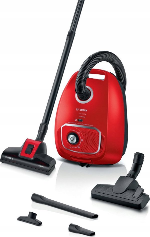 Bosch BGB41PET1 Σειρά 4, Ηλεκτρική σκούπα με σακούλα, ProAnimal, Κόκκινο