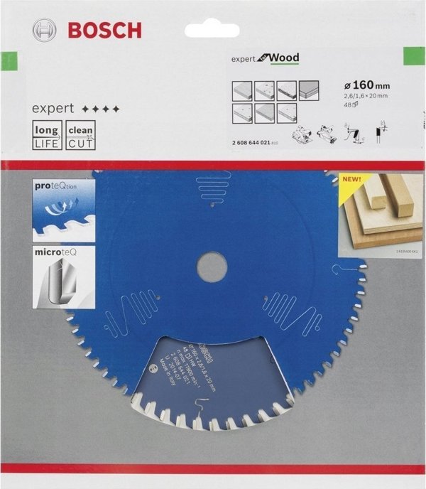 Bosch Bosch circular saw blade Expert for Wood,  160mm, 48Z (bore 20mm)