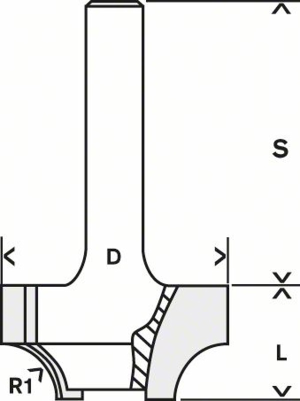 Φρέζα σχήματος Bosch E R6,325,4 HM (2608628355)