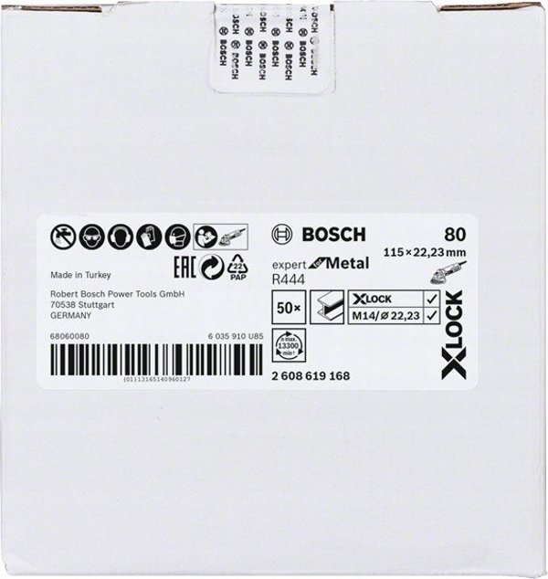 Bosch Bosch X-LOCK fiber disc R444 Expert for Metal, 115mm, grinding disc (O 115mm, K 80)