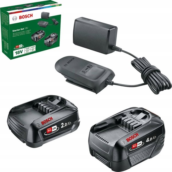 Σετ εκκίνησης Bosch Bosch 18V (PBA 2.0Ah + PBA 4.0Ah + AL 18V-20), φορτιστής (μαύρο, 2x μπαταρία + φορτιστής, POWER FOR ALL ALLIANCE)
