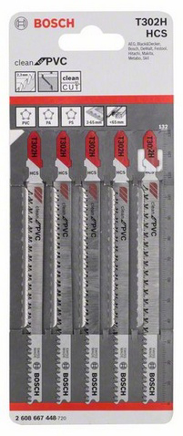 Πριονόλαμα για σέγα Bosch T302H 132mm πλαστικό 5τμχ. (2608667448)