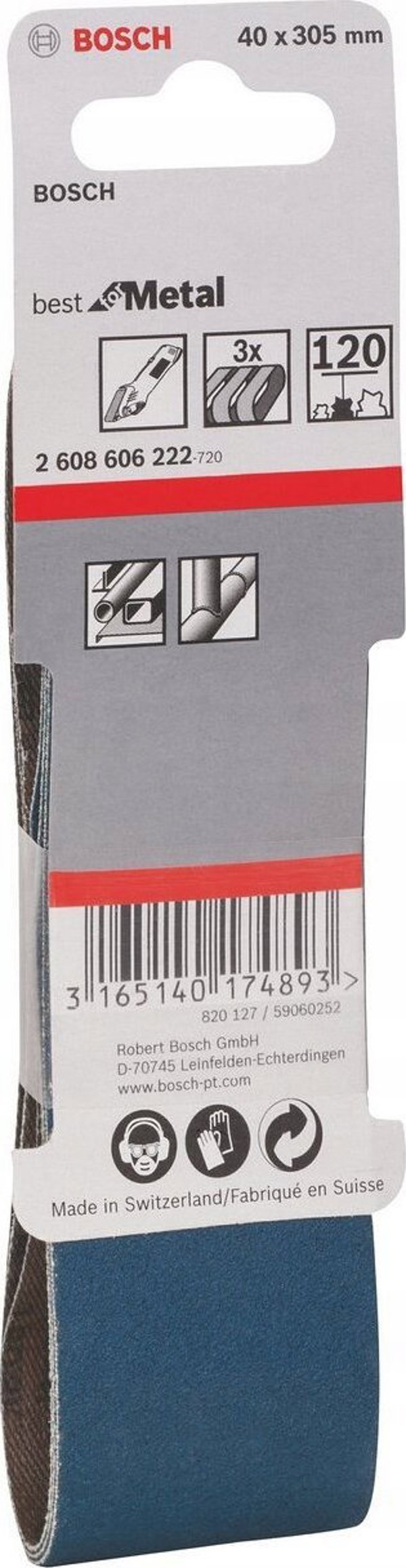 Bosch Bosch Schleifband Körnung 120 (L x B) 305 mm x 40 mm 2608606222 3 St. (2608606222)