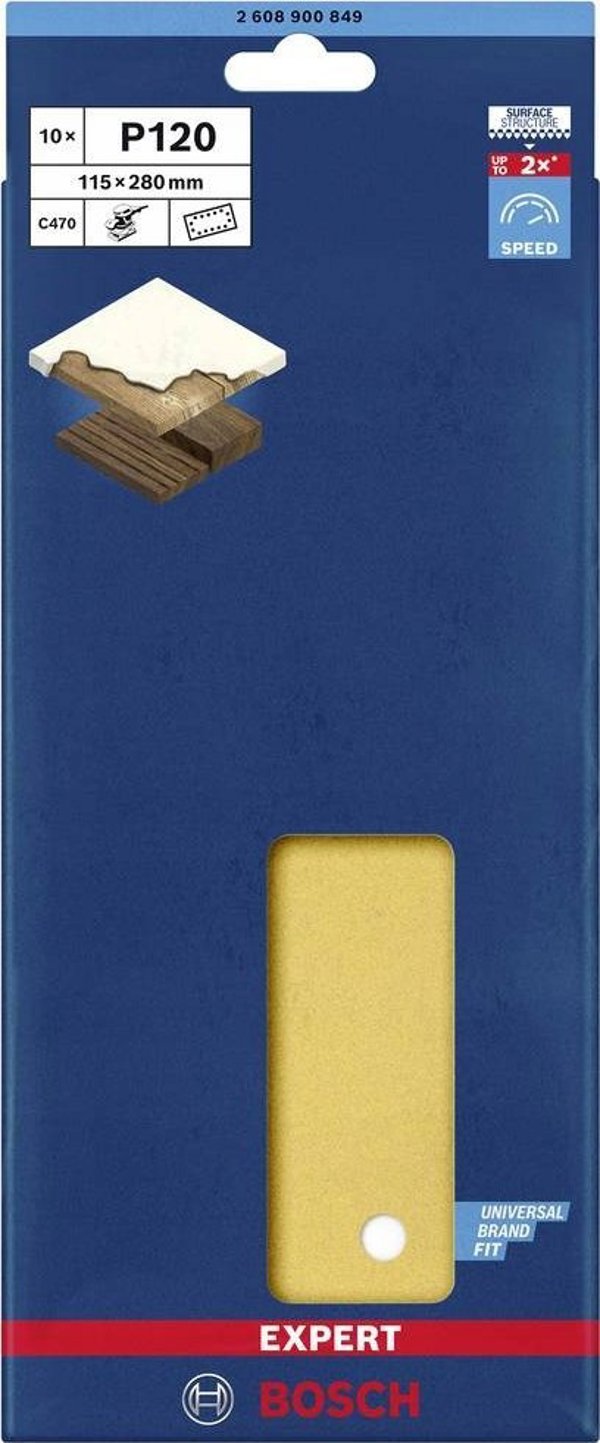 Bosch Bosch Expert C470 sanding sheet, 115 x 280mm, K120 (10 pieces, for orbital sanders)