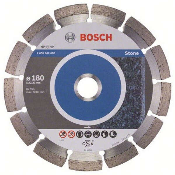 Bosch Διαμαντένιος δίσκος κοπής STANDARD FOR STONE 180x22,2mm 2 608 602 600