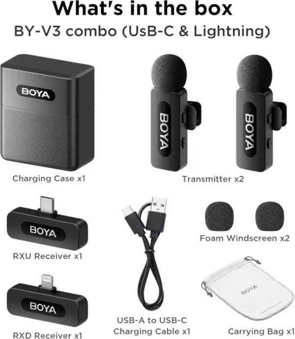 Ασύρματο μικρόφωνο Boya BY-V3 Combo