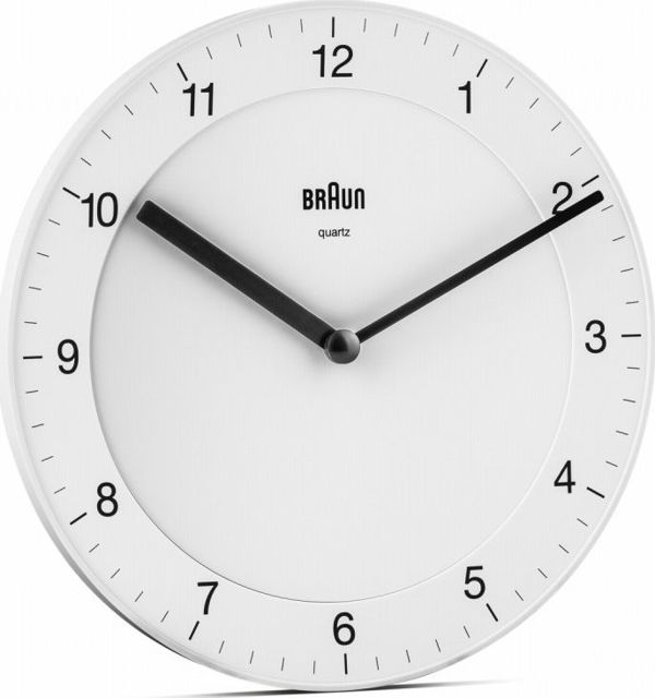 Braun BC 06 W Ρολόι Τοίχου Κβαντικό, Στρογγυλό, Λευκό (67077)