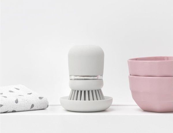 Βούρτσα Brabantia με δοσομετρητή υγρού SinkSide, ανοιχτό γκρι (302640)
